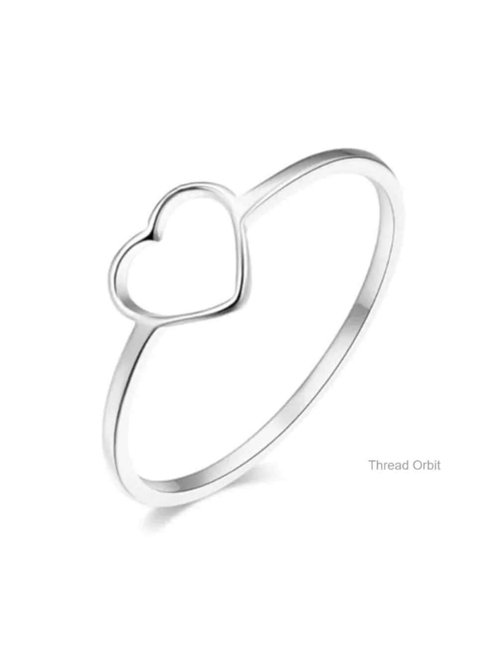 Stainless Steel Cute Love Heart Stacking Band Promise Ring